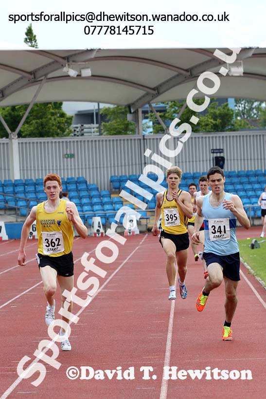 Mens  under-20s 1500 metres, Northern Senior and Under-20s Track and Field Champs., Manchester. Photo: David T. Hewitson/Sports for All Pics